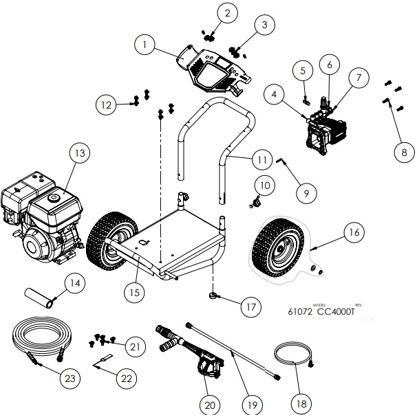 Cub Cadet Power washer 61072 replacement parts